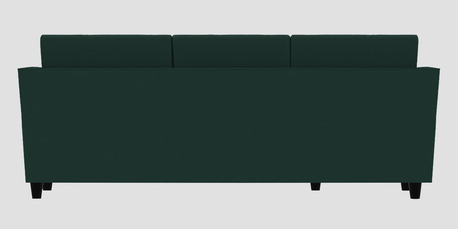 Bristo Velvet Rhs Sectional Sofa 2 Ottoman Lounger In Forest Green Colour - Febonic Living