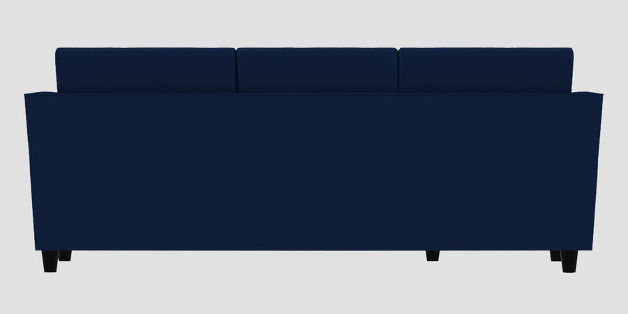 Bristo Velvet Rhs Sectional Sofa 2 Ottoman Lounger In Imperial Blue Colour - Febonic Living