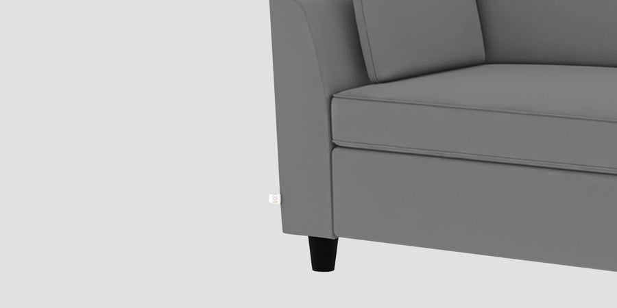 Bristo Velvet Rhs Sectional Sofa 2 Ottoman Lounger In Light Grey Colour - Febonic Living