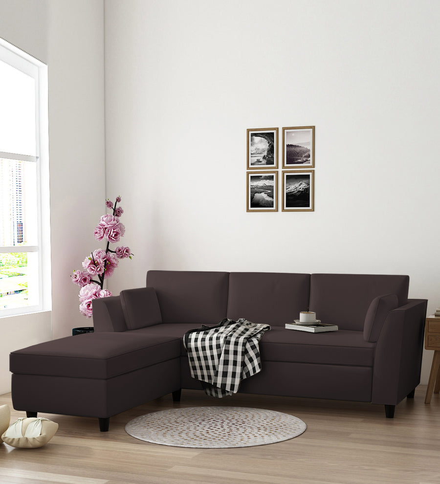 Bristo  RHS  (2+Ottoman Lounger) Velvet Sectional Sofa - Mocha Brown by Febonic Living