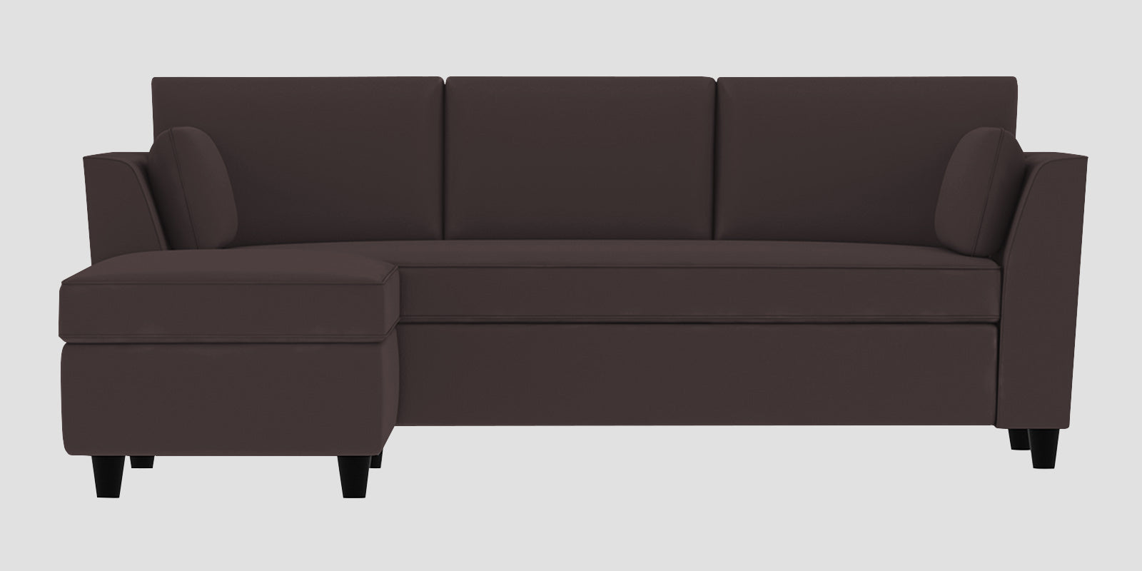 Bristo Velvet RHS Sectional Sofa (2+Ottoman Lounger) In Mocha Brown Colour - Febonic Living