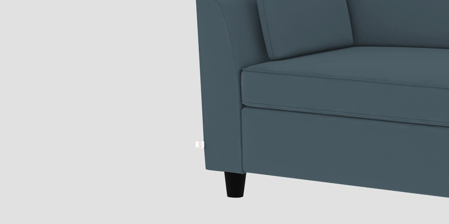 Bristo Velvet Rhs Sectional Sofa 2 Ottoman Lounger In Oxford Blue Colour - Febonic Living