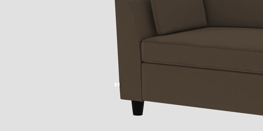 Bristo Velvet Rhs Sectional Sofa 2 Ottoman Lounger In Shade Brown Colour - Febonic Living