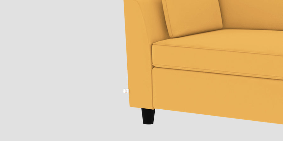 Bristo Velvet Rhs Sectional Sofa 2 Ottoman Lounger In Turmeric Yellow Colour - Febonic Living