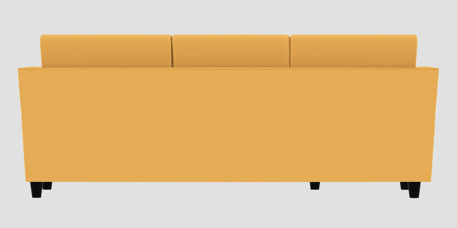 Bristo Velvet Rhs Sectional Sofa 2 Ottoman Lounger In Turmeric Yellow Colour - Febonic Living