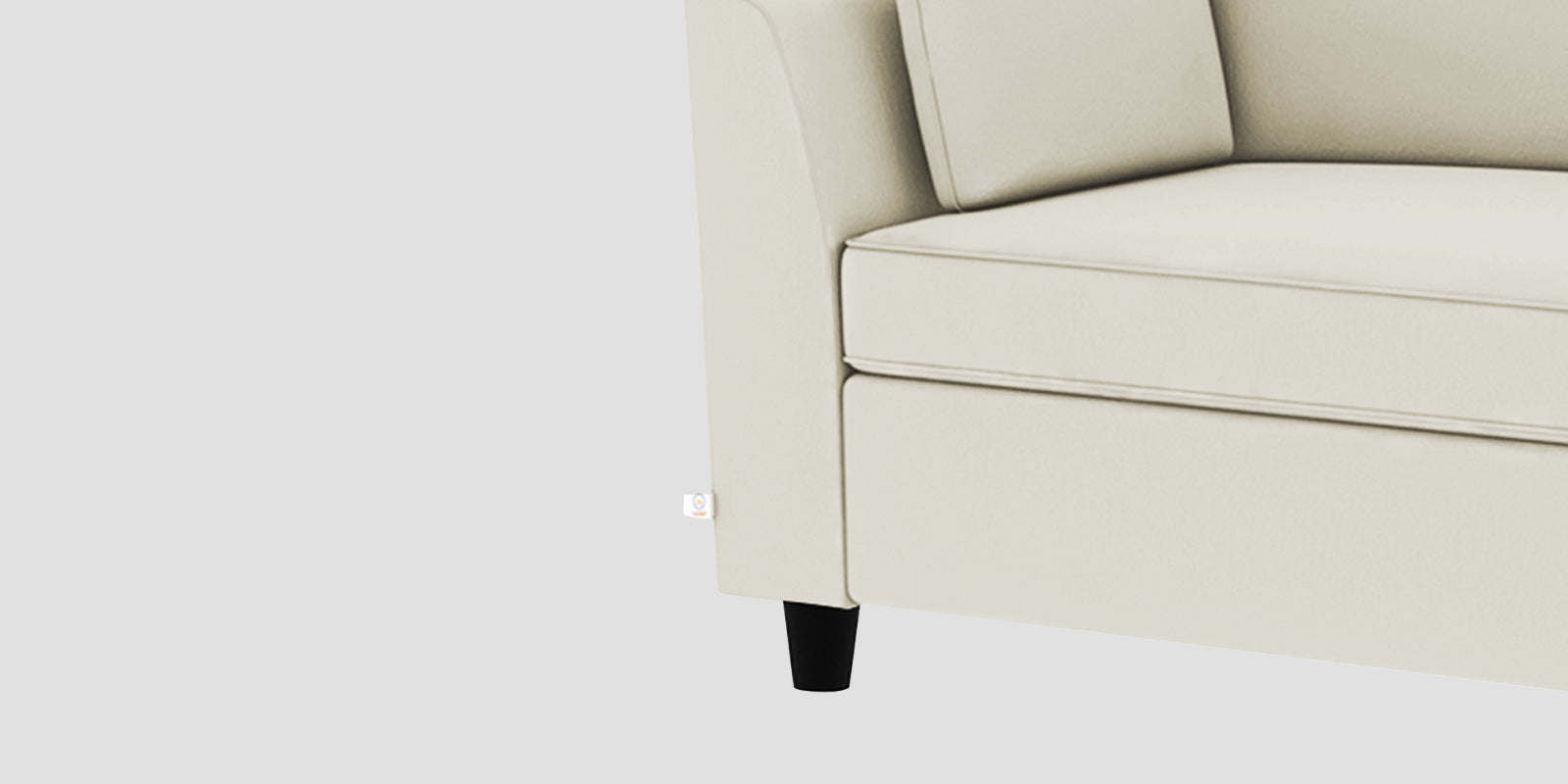 Bristo Velvet RHS Sectional Sofa (2+Ottoman Lounger) In Warm White Colour - Febonic Living