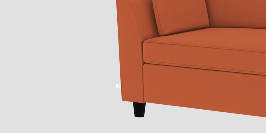 Bristo Velvet Rhs Sectional Sofa 2 Ottoman Lounger In Yam Orange Colour - Febonic Living