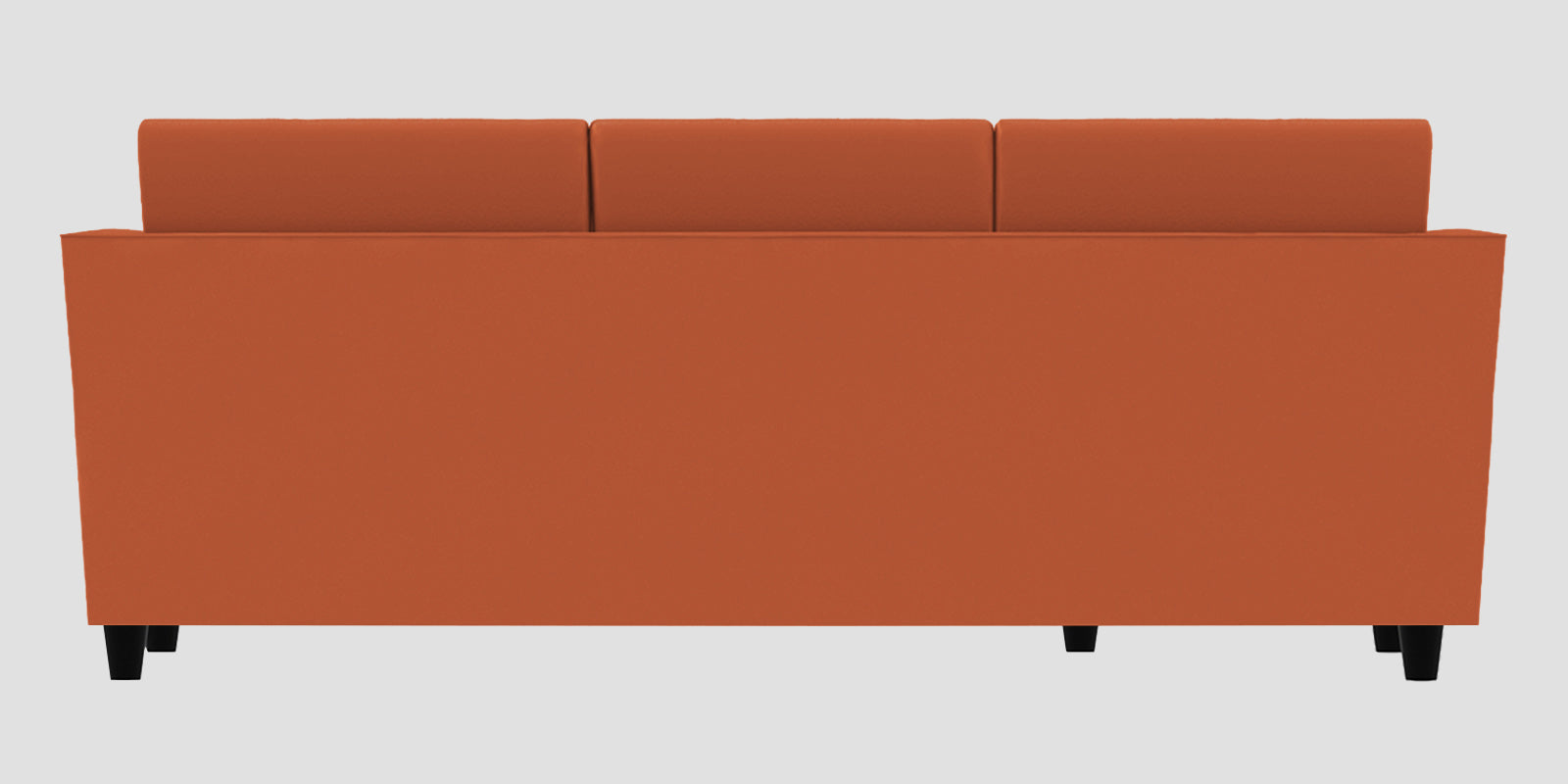 Bristo Velvet RHS Sectional Sofa (2+Ottoman Lounger) In Yam Orange Colour - Febonic Living