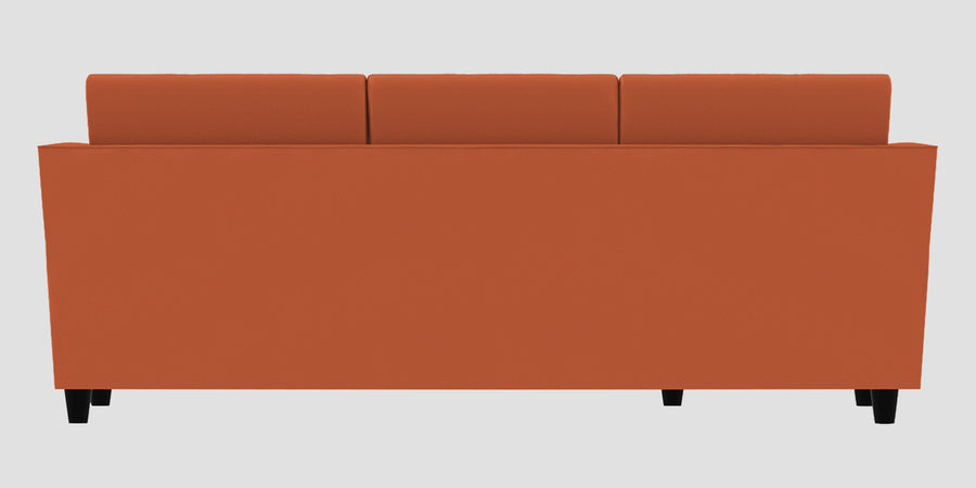 Bristo Velvet Rhs Sectional Sofa 2 Ottoman Lounger In Yam Orange Colour - Febonic Living