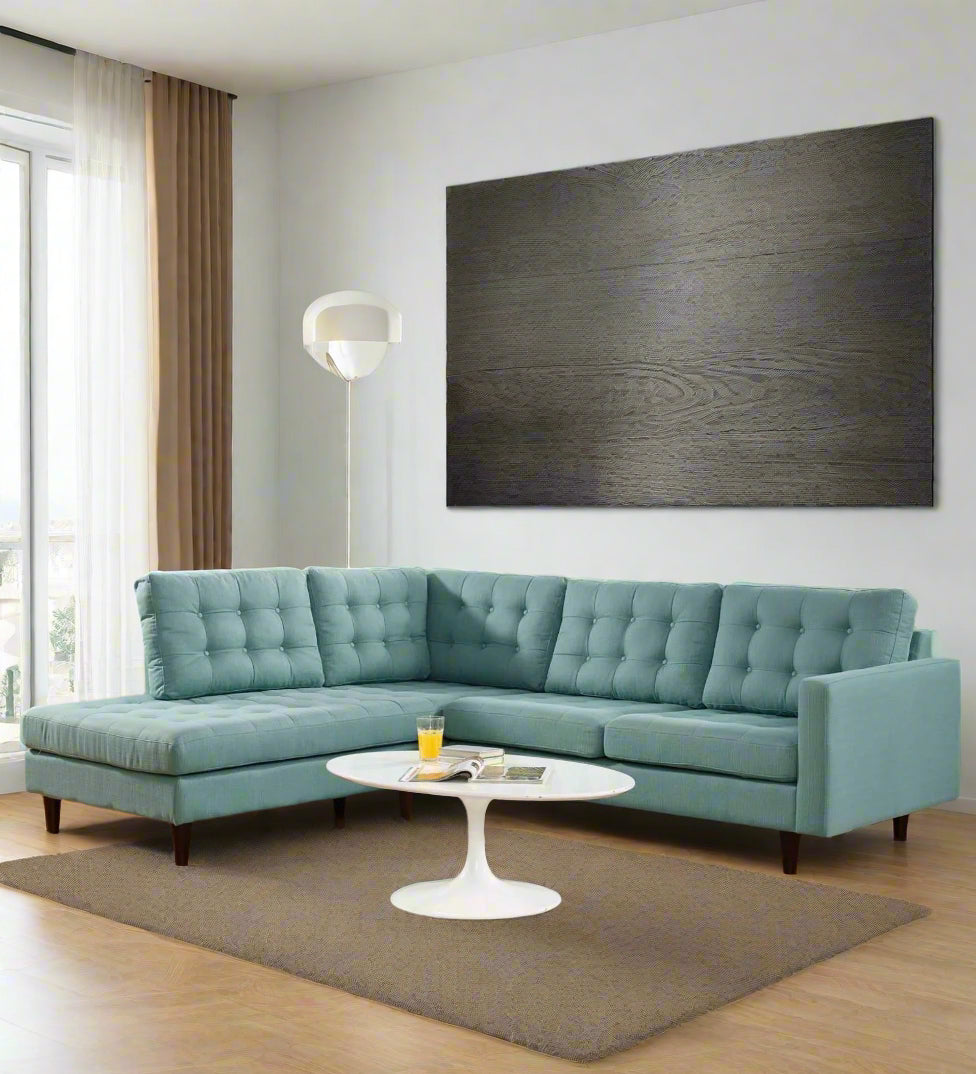 Broadway Fabric RHS Sectional Sofa (2+Lounger) In Suka Blue Colour
