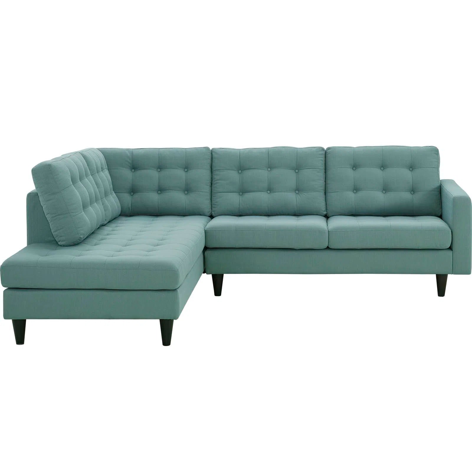 Broadway Fabric RHS Sectional Sofa (2+Lounger) In Suka Blue Colour