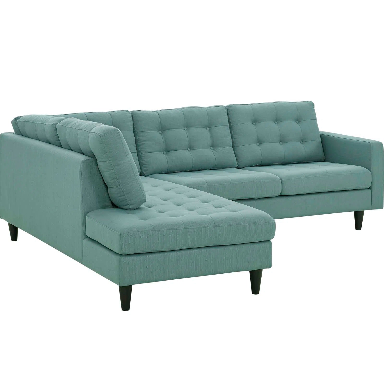 Broadway Fabric RHS Sectional Sofa (2+Lounger) In Suka Blue Colour