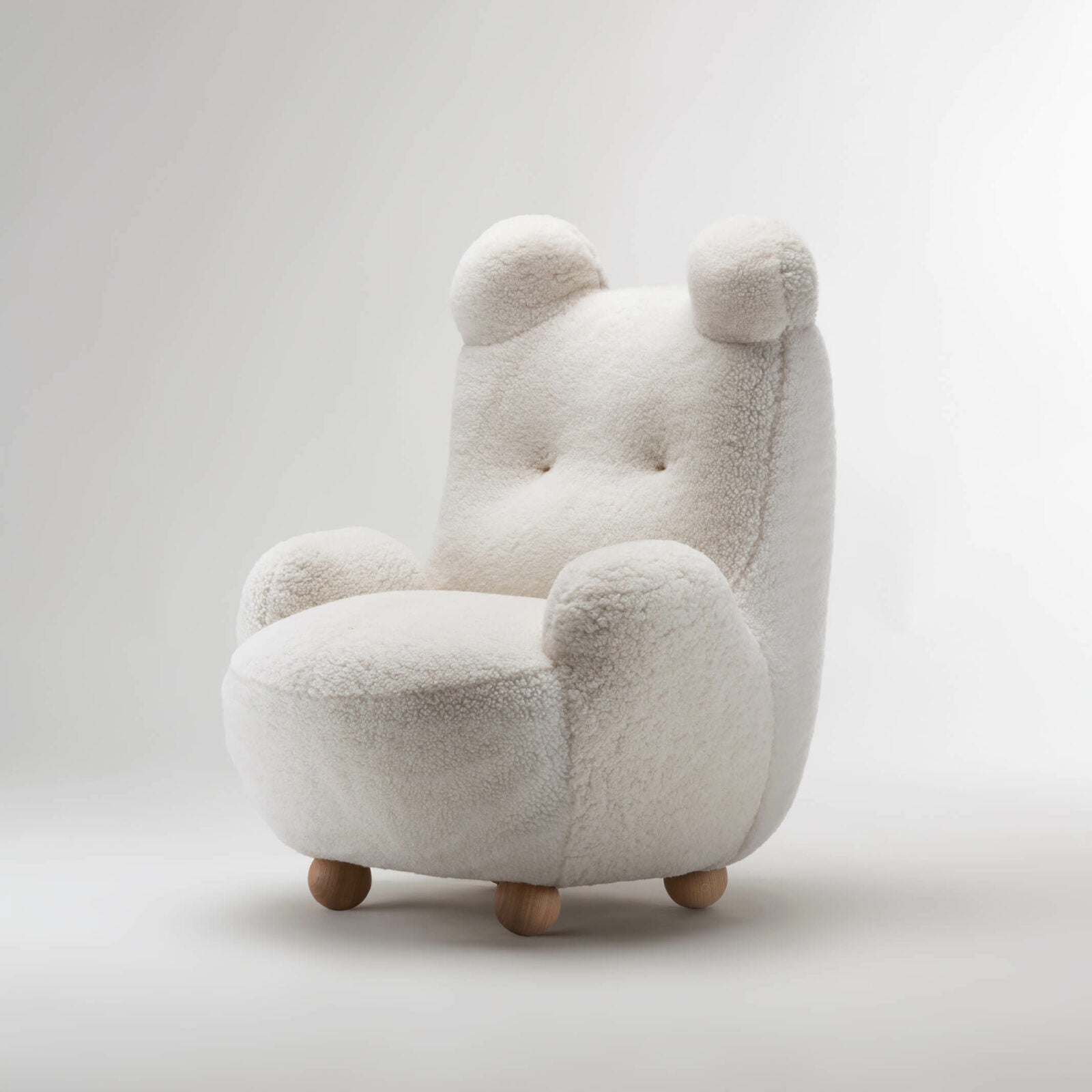 Bruin Wing Velvet Chair - Warm White