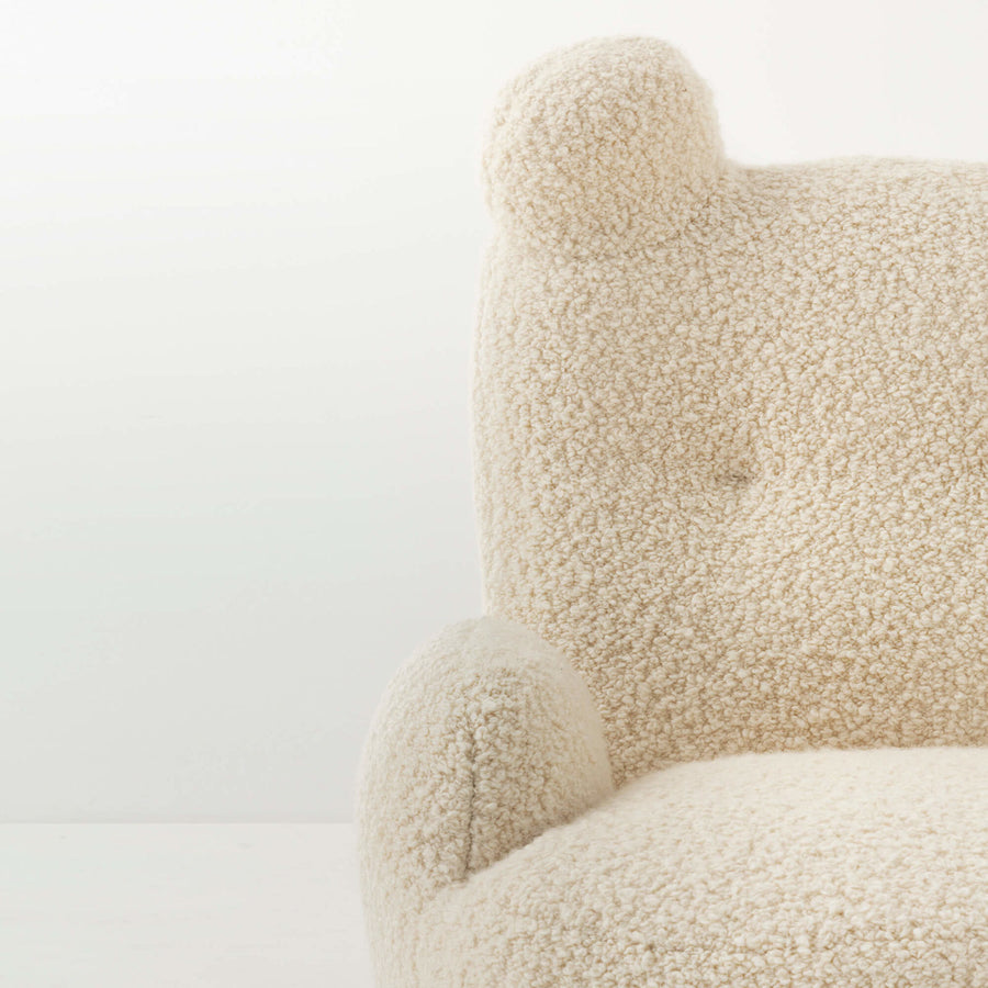 Bruin Wing Velvet Chair - Warm White