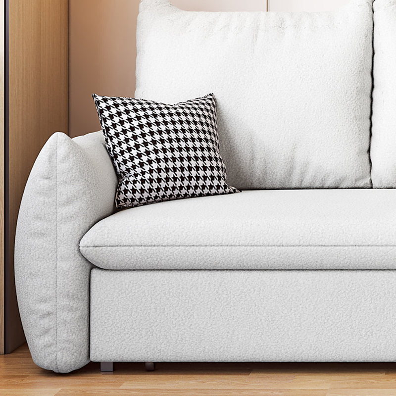 Allison Fabric 3 Seater Pull Out Sofa Cum Bed In Bright White Colour - Febonic Living