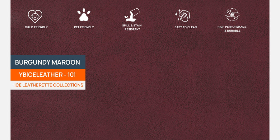 Sterio Leatherette 3 Seater Sofa In Burgundy Maroon Colour - Febonic Living