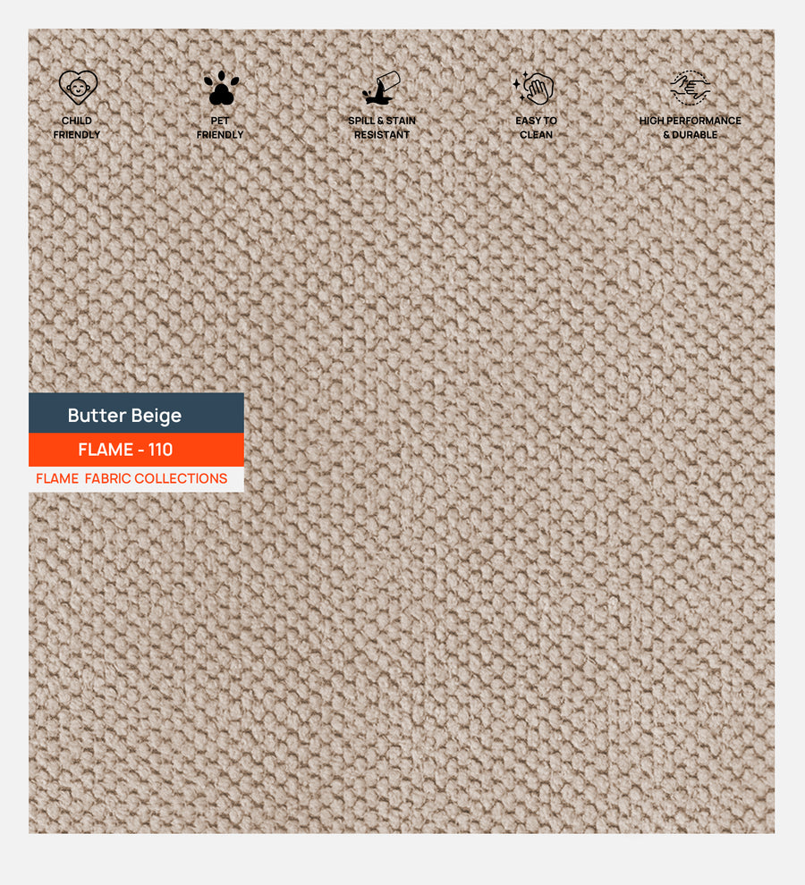 Polycotton Flame Fabric Butter Beige 110 Code by Febonic Living