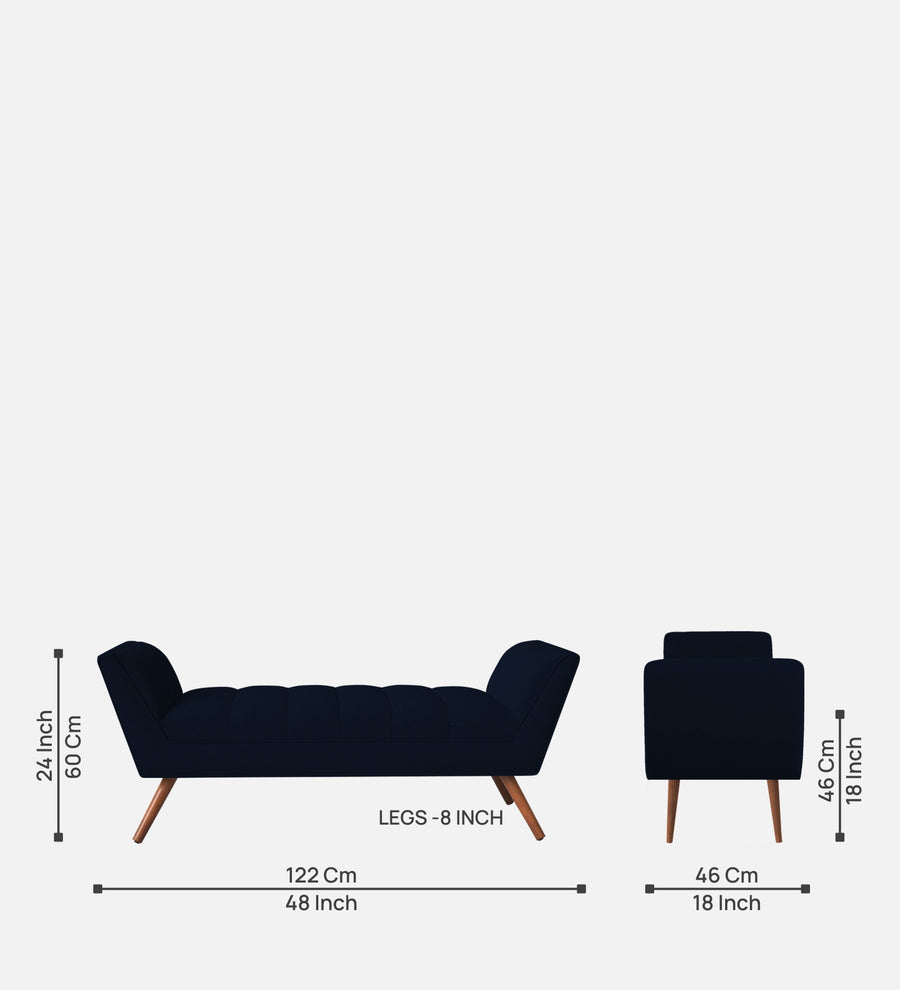 Cartes Velvet Bench In Dark Blue Colour - Febonic Living