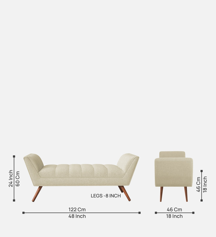 Cartes Velvet Bench In Warm White Colour - Febonic Living