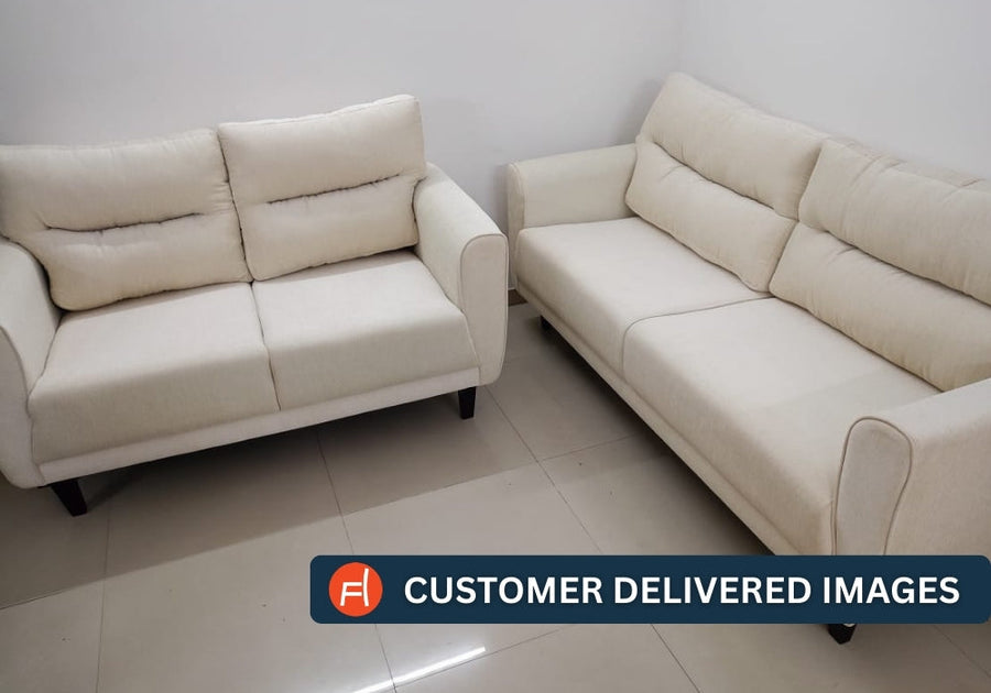 Castro Fabric 2 Seater Sofa In Ivory Cream Colour - Febonic Living