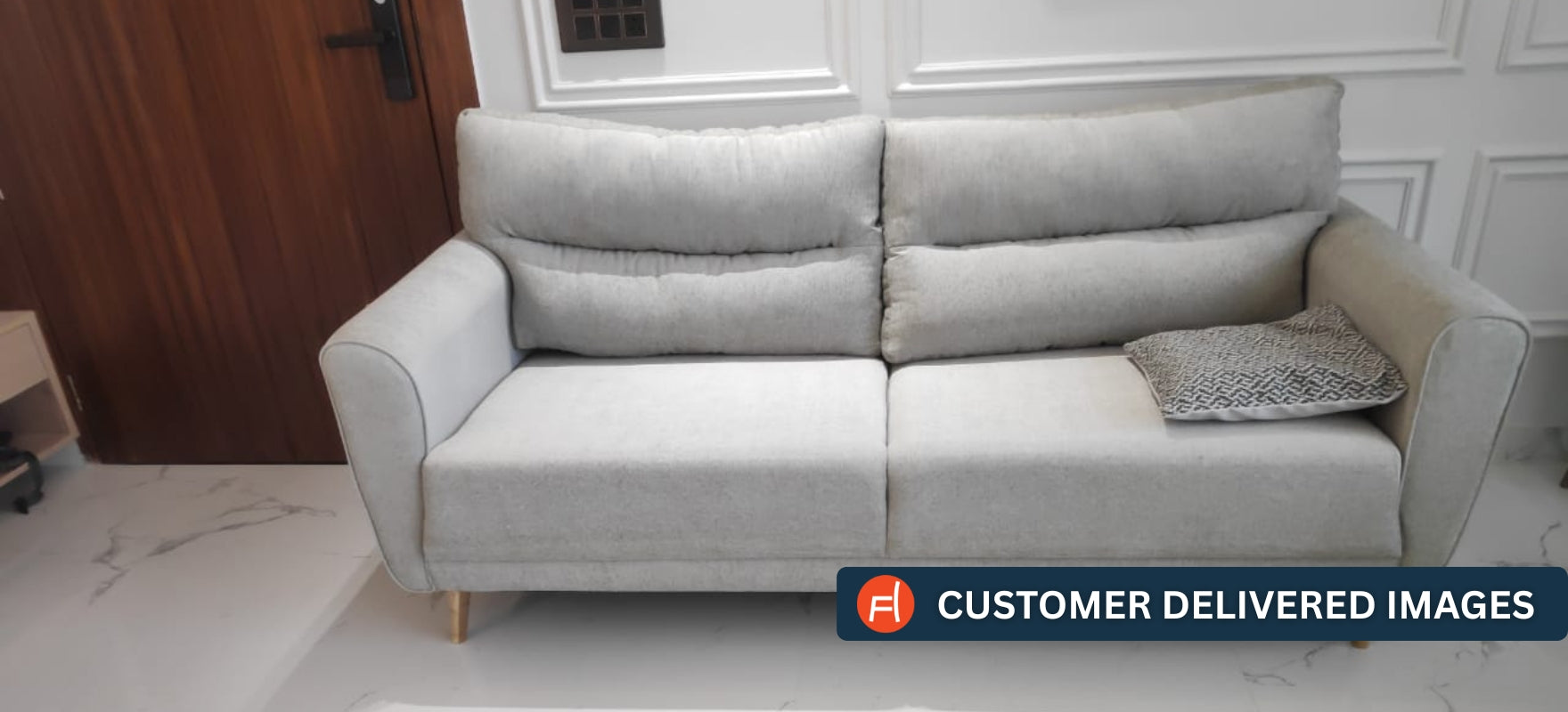 Castro Fabric 3 Seater Sofa In Sea Green Colour - Febonic Living