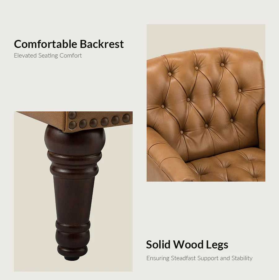 Bama Leatherette Arm Chair in Corn Beige Colour
