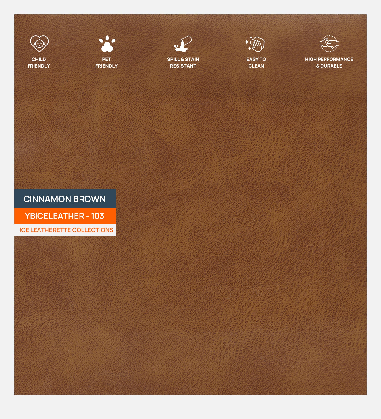 Cinnamon Brown Artificial Leather Swatch