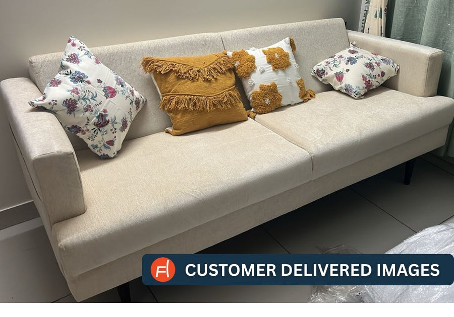 Cobby Fabric 3 Seater Sofa In Orchid Beige Colour - Febonic Living