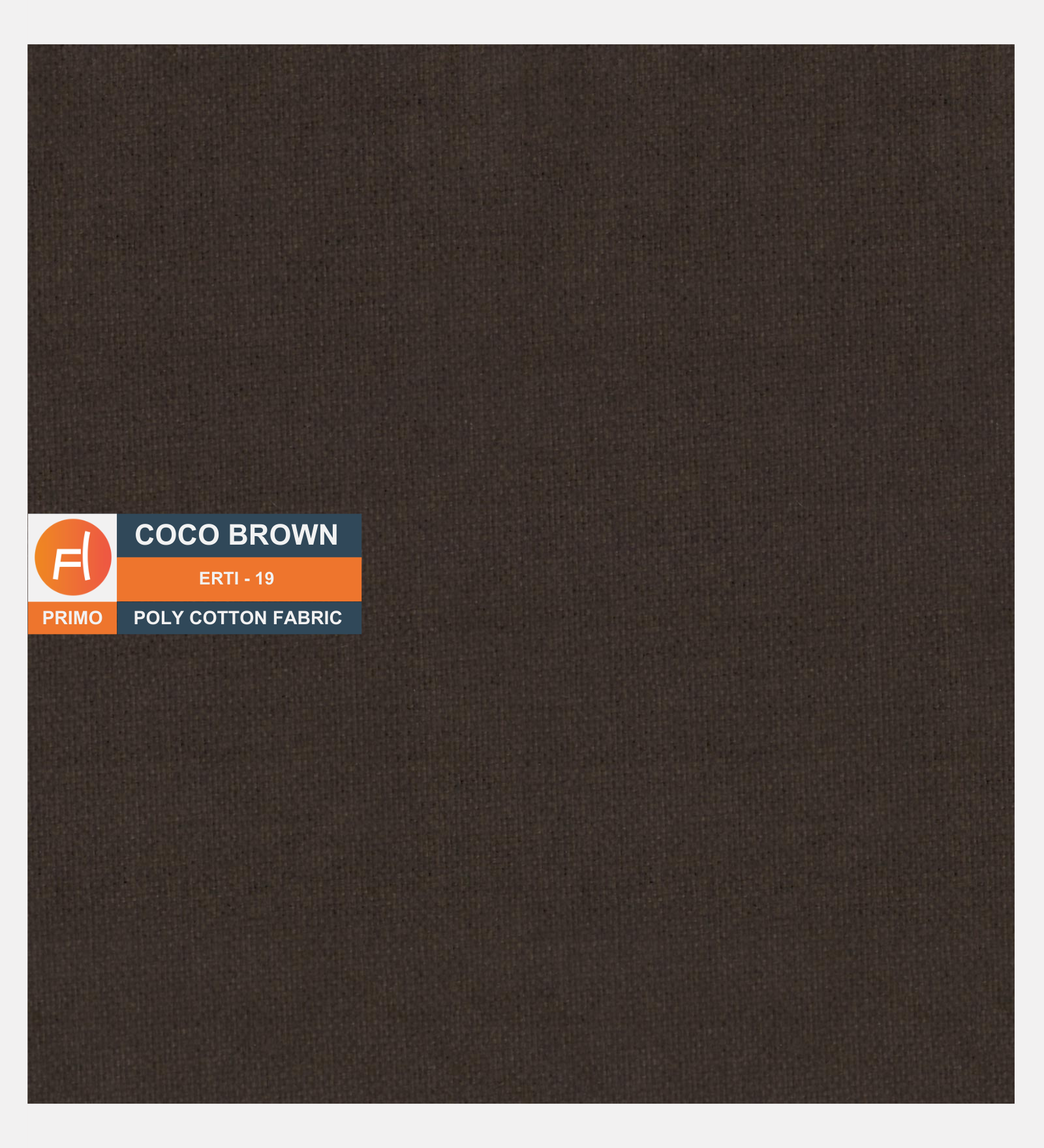 Primo Poly Cotton Fabric Coco Brown Colour