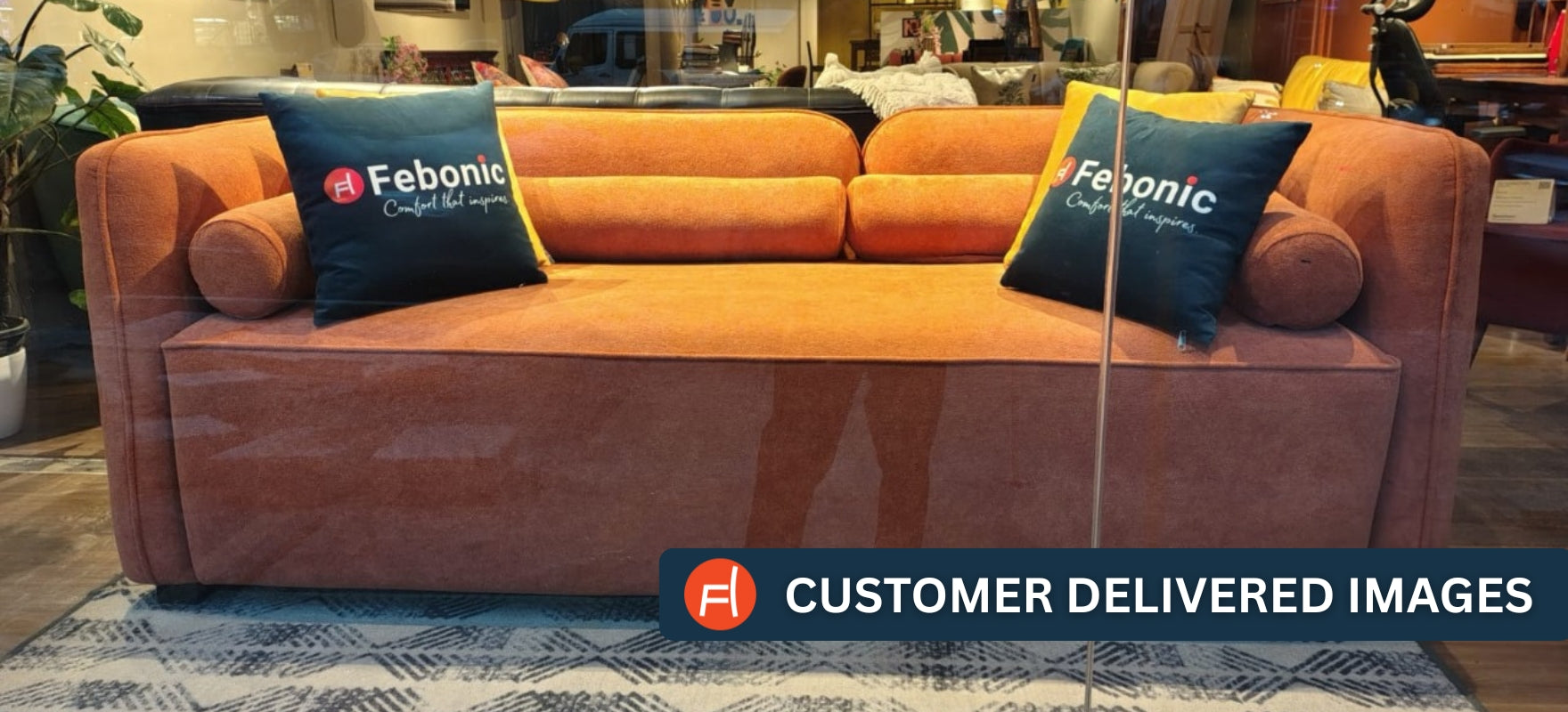 Corny Boucle Fabric 3 Seater Sofa In Apple Green Colour - Febonic Living