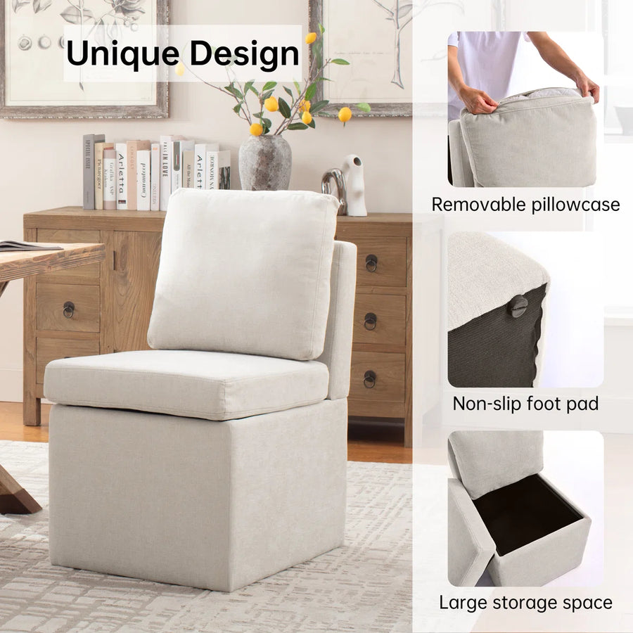 Camla Fabric Dining Chair In Beige Colour Set Of 2 - Febonic Living