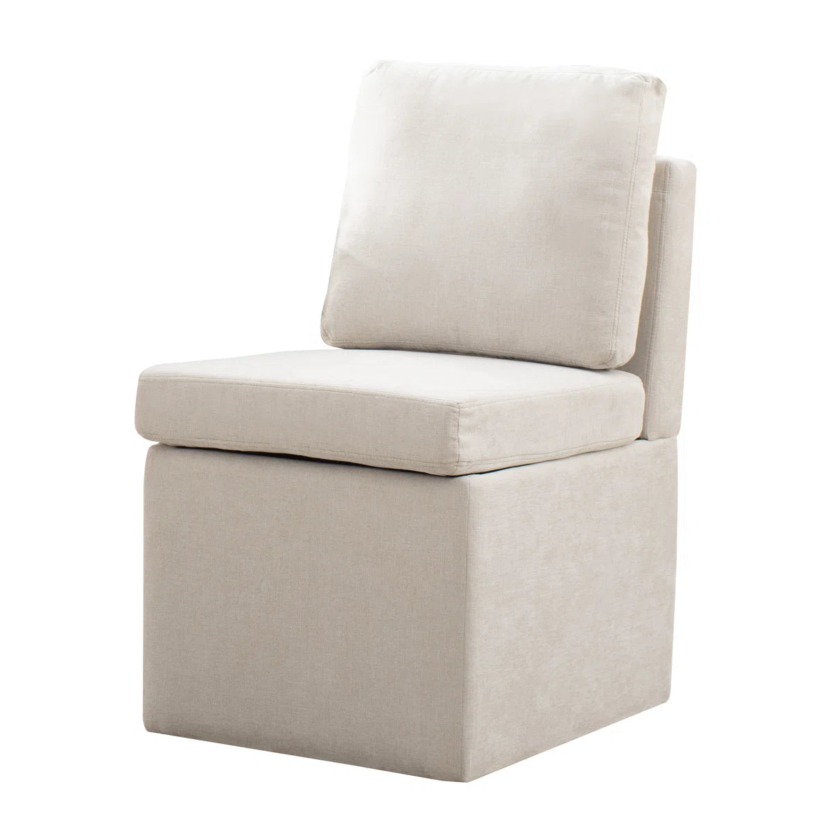 Camla Fabric Dining Chair In Beige Colour (Set of 2)