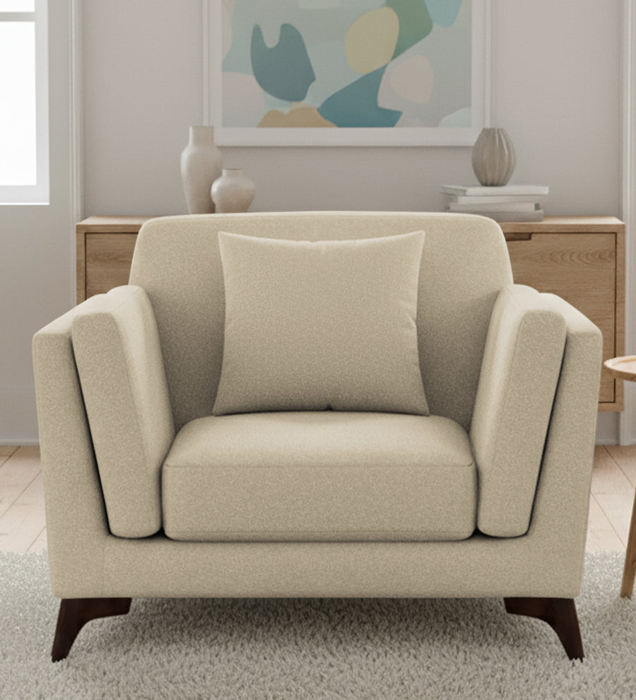 Candy  1 Seater Fabric Sofa - Cotton Beige by Febonic Living