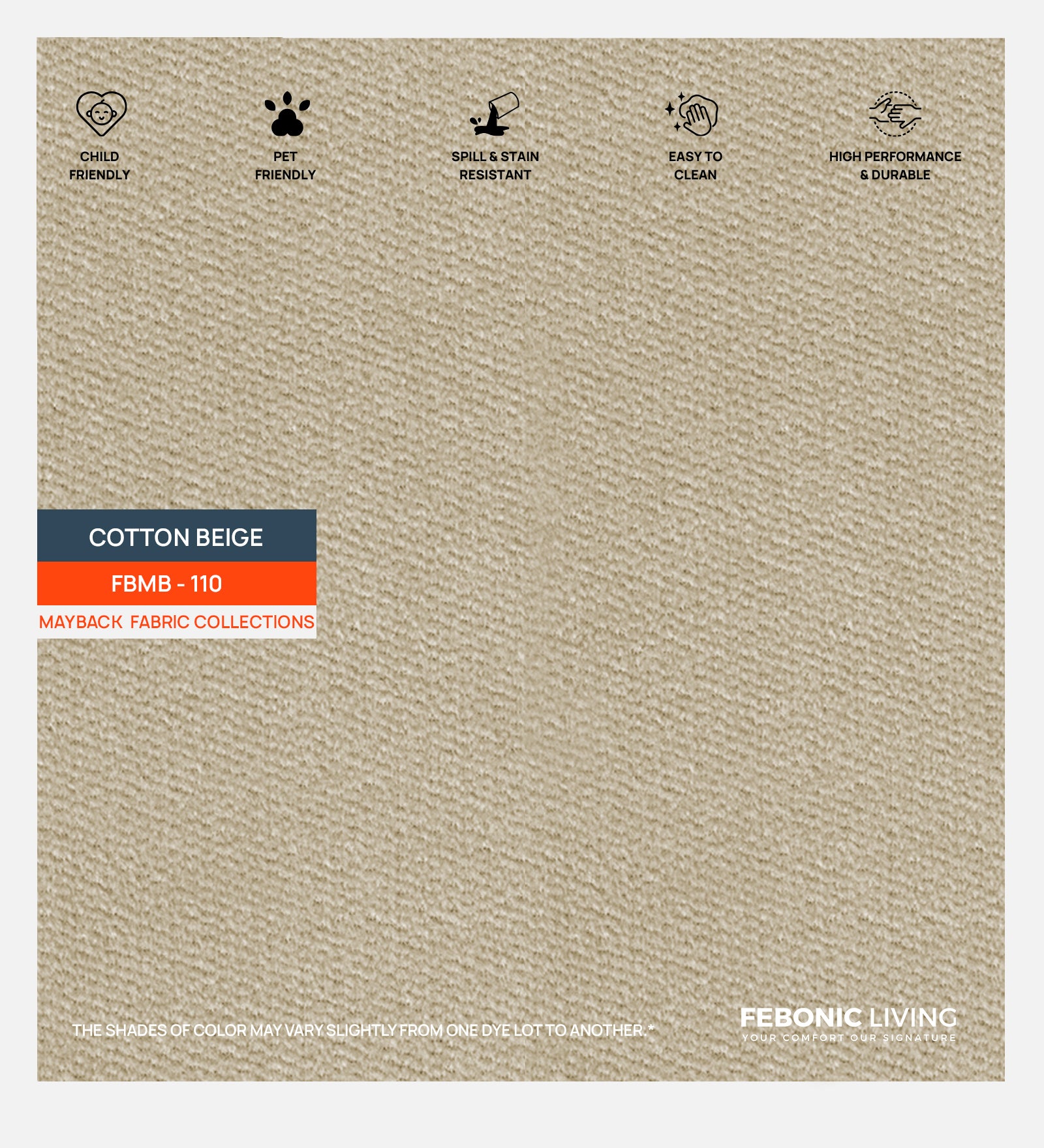 Candy Fabric 1 Seater Sofa In Cotton Beige Colour