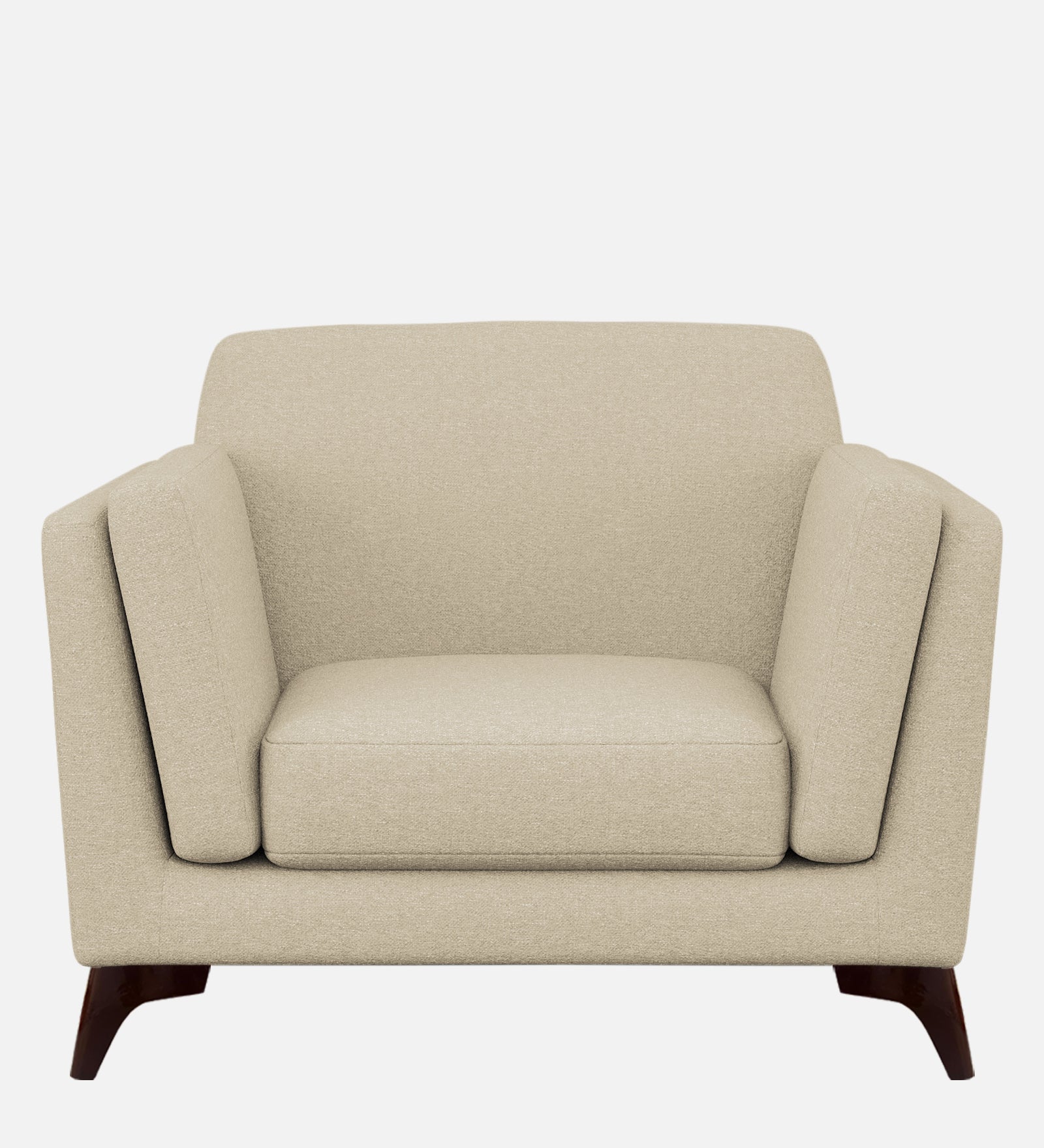 Candy Fabric 1 Seater Sofa In Cotton Beige Colour