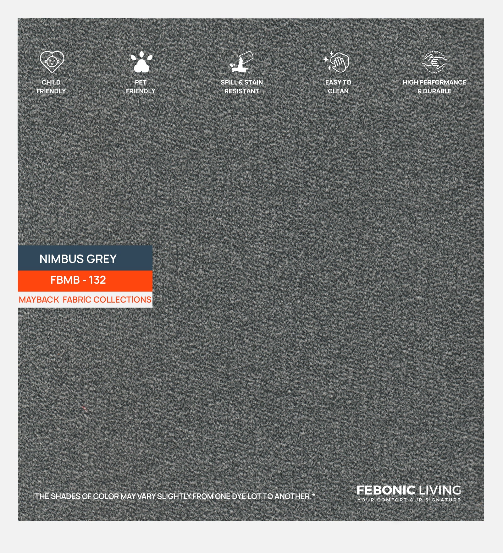 Candy Fabric 1 Seater Sofa In Nimbus Grey Colour