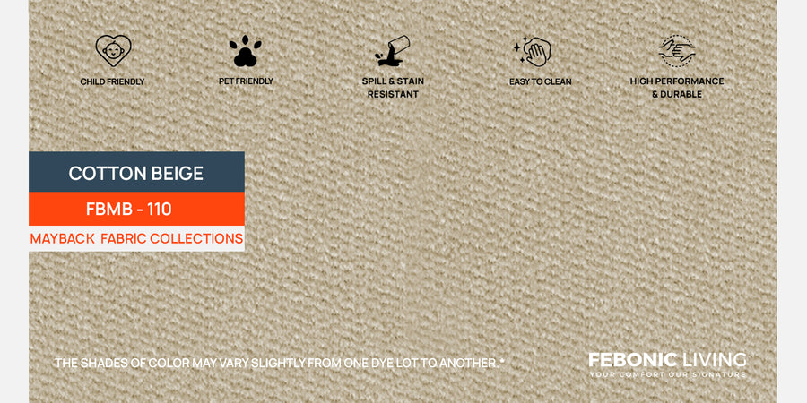 Candy Fabric 2 Seater Sofa In Cotton Beige Colour - Febonic Living