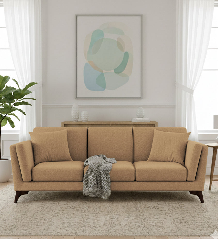 Candy 3 Seater Fabric Sofa - Copper Brown by Febonic Living