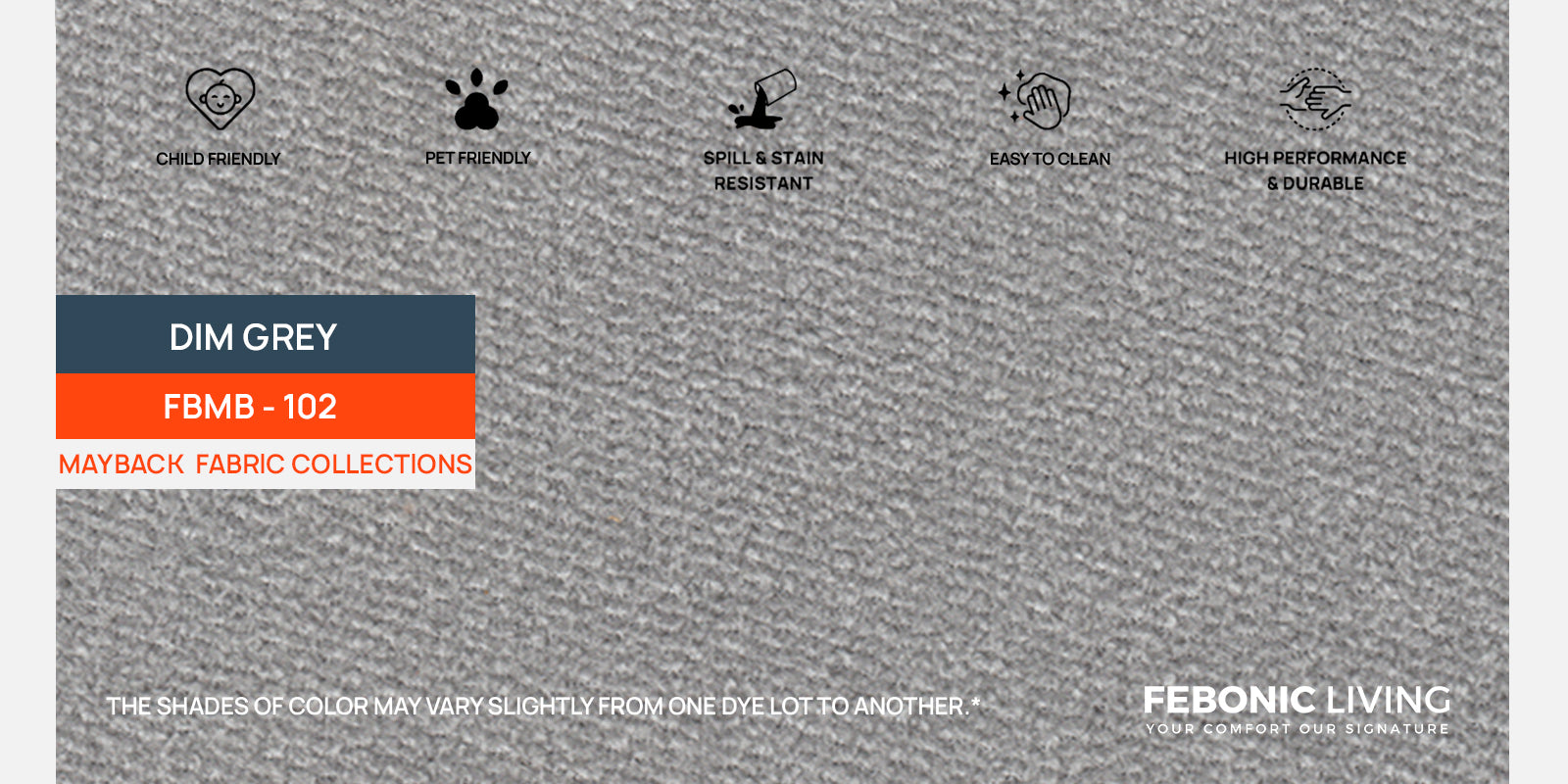 Candy Fabric 3 Seater Sofa In Dim Grey Colour