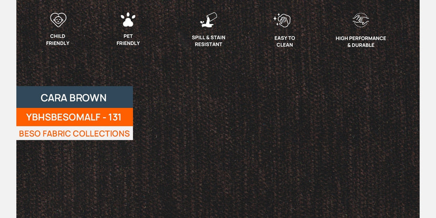 Niki Fabric Corner Sofa In Cara Brown Colour - Febonic Living