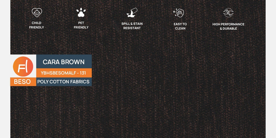 Mario Fabric 3 Seater Sofa In Cara Brown Colour - Febonic Living