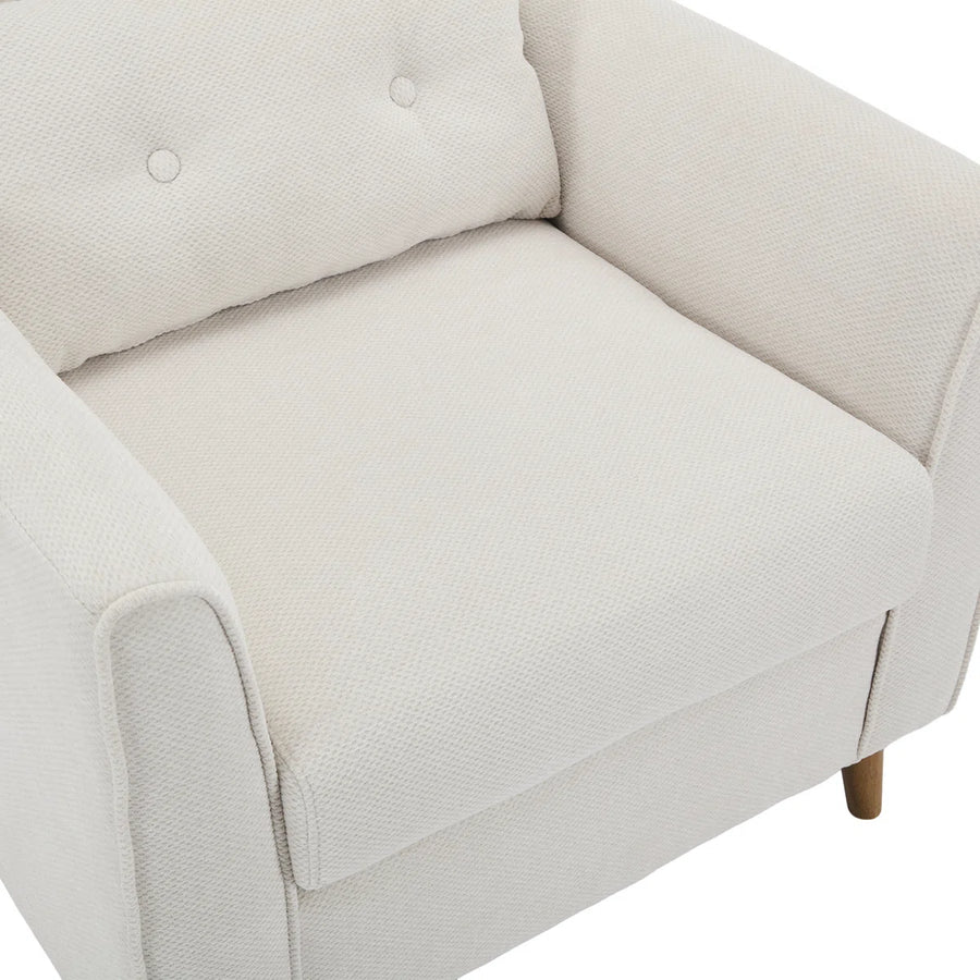 Kavira Fabric Arm Chair In Bone Beige Colour - Febonic Living