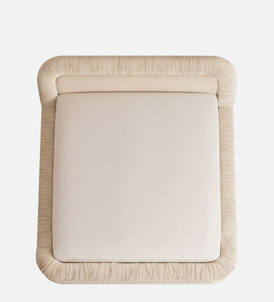 Casa Haven Velvet Queen Size Bed - Camel Beige | Hydraulic Storage