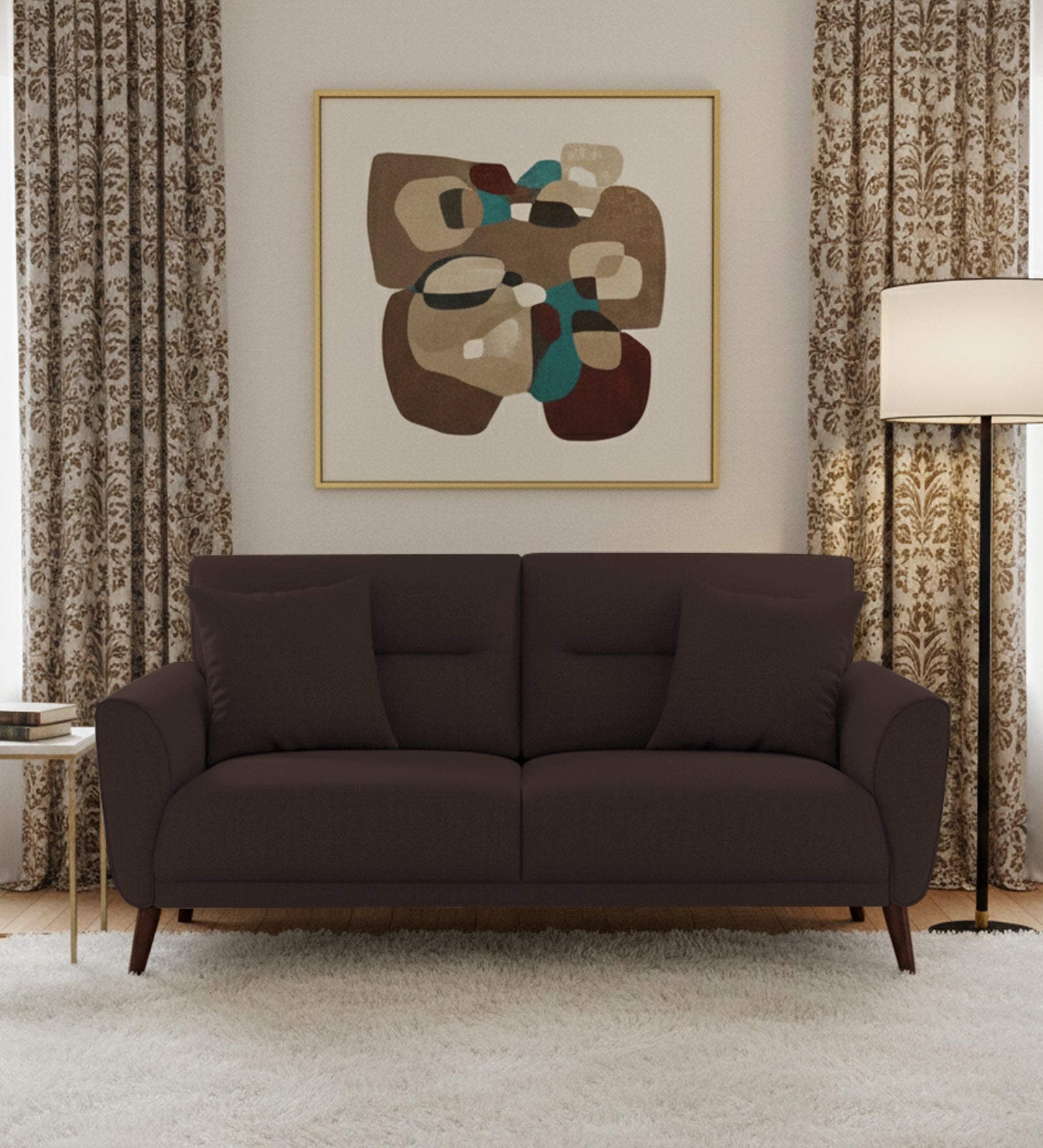 CORTANA 2P SOFA ブラウン Castro-Fabric-2-Seater-Sofa-In