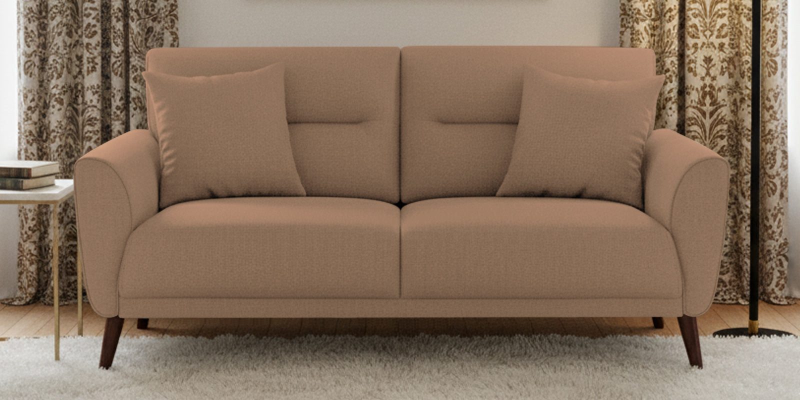 Castro Fabric 2 Seater Sofa In Cosmic Beige Colour