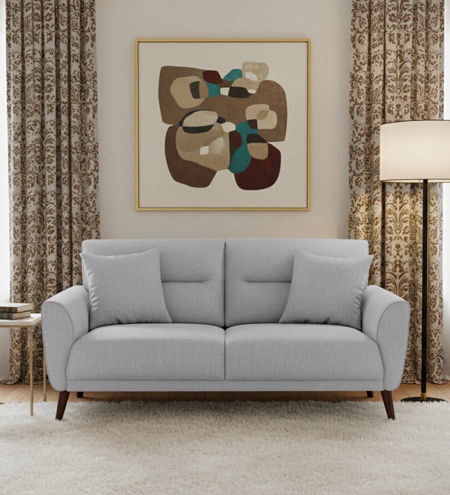 Castro  2 Seater Fabric Sofa - Lit Grey by Febonic Living