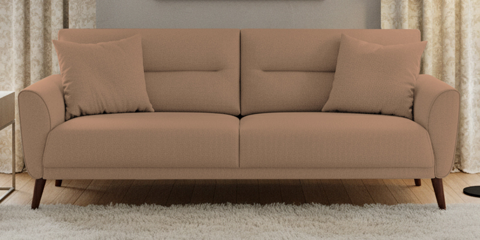 Castro Fabric 3 Seater Sofa In Cosmic Beige Colour