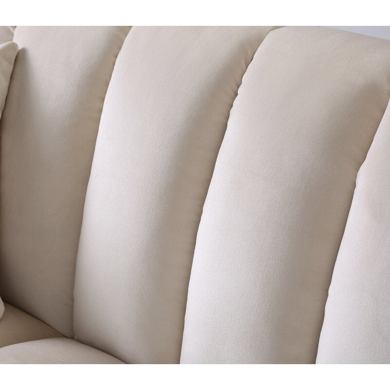 Kavan  3 Seater Convertible  Cum Bed Velvet Sofa - Camel Beige by Febonic Living