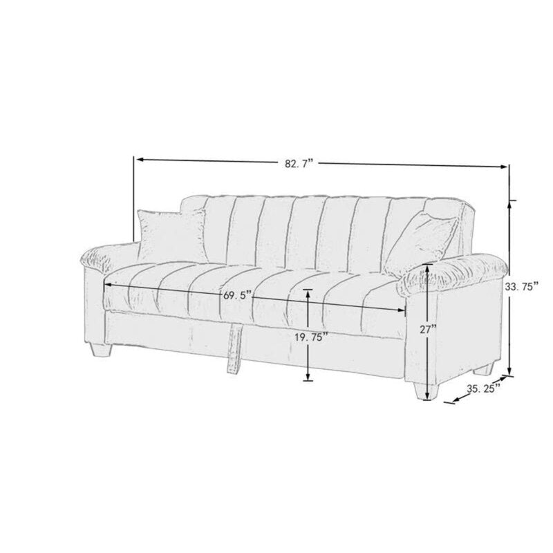 Kavan Velvet 3 Seater Convertible Sofa Cum Bed In Pubble Grey Colour With Storage - Febonic Living