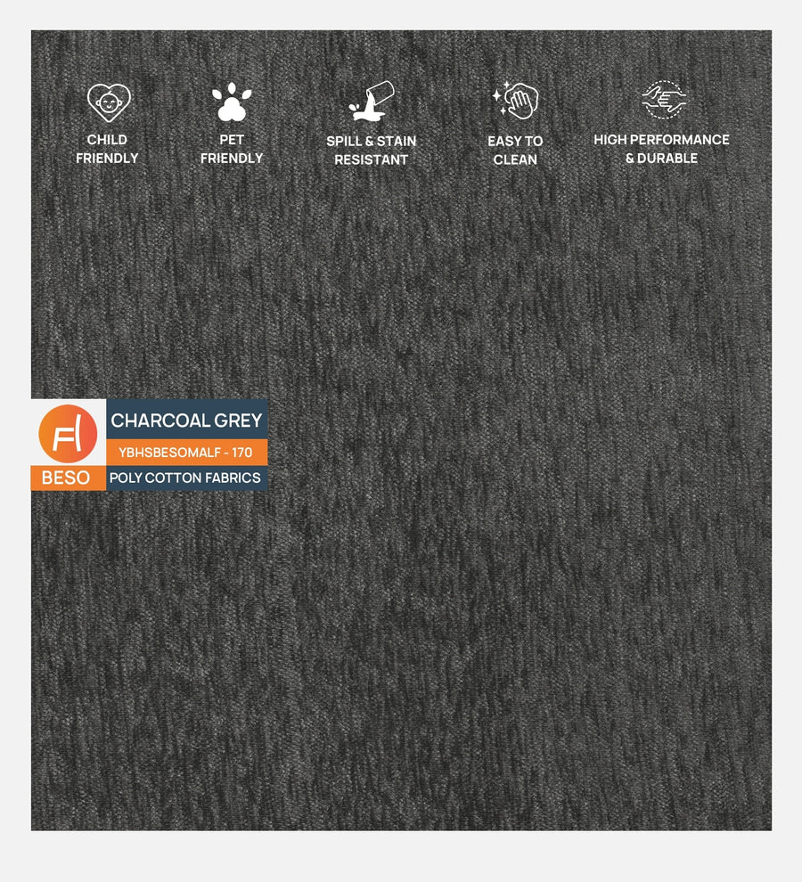 Timon Fabric 1 Seater Sofa In Charcoal Grey Colour - Febonic Living